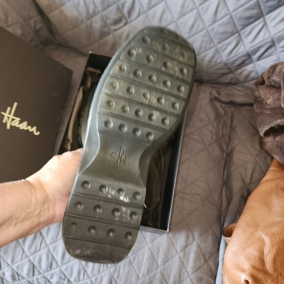 COLE HAAN EUC MENS ALECK BLACK LEATHER SLIPON SHOES. SIZE 8.5 - Picture 5 of 14